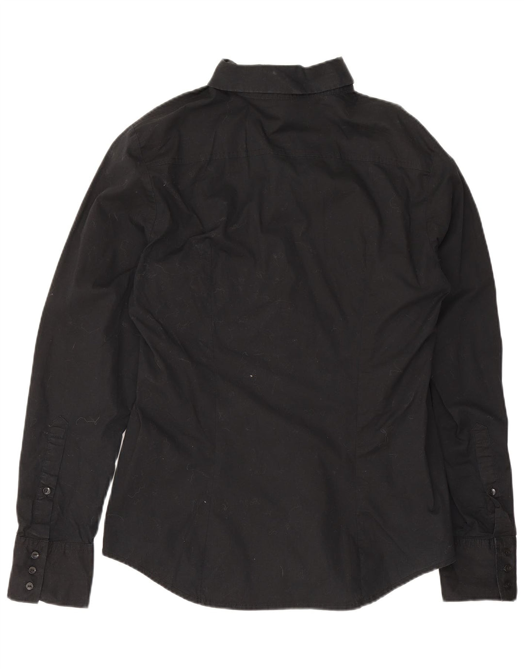 Benetton Womens Shirt UK 12 Medium Black Cotton