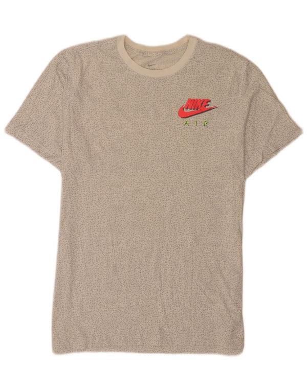 Nike Womens Regular Graphic T-Shirt Top UK 14 Large Grey Spotted Cotton