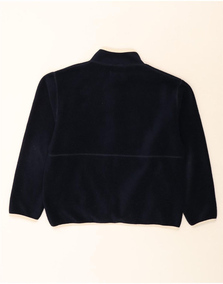 White Stuff Mens Zip Neck Fleece Jumper Large Navy Blue Polyester