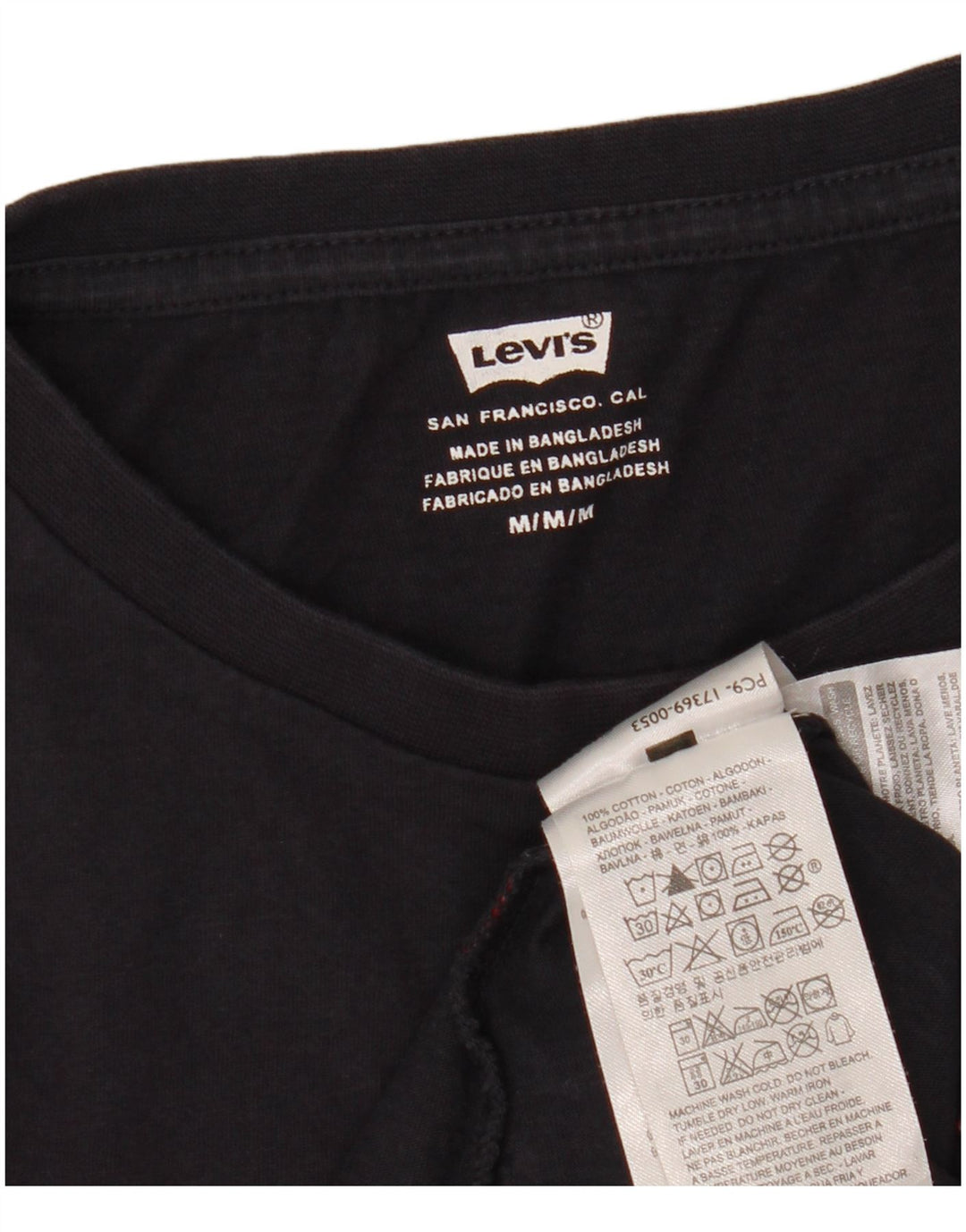 LEVI'S Womens Graphic T-Shirt Top UK 12 Medium Navy Blue Cotton