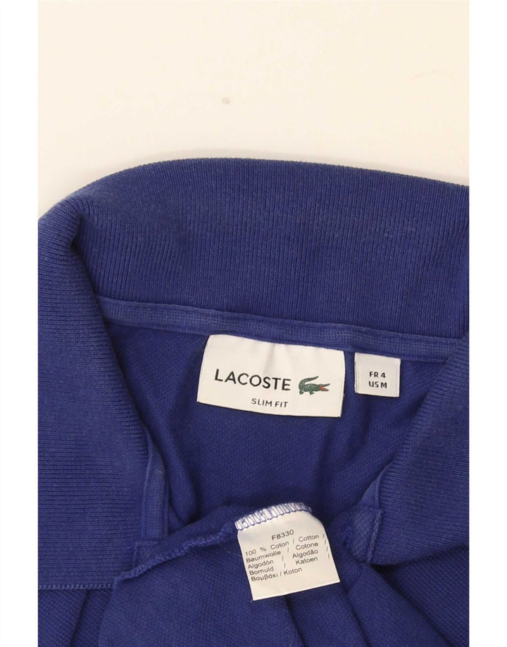 Lacoste Mens Slim Fit Polo Shirt Size 4 Medium Blue Cotton