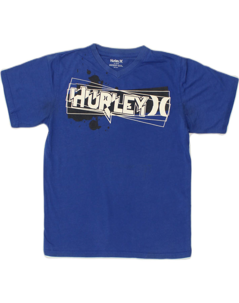 HURLEY Mens Graphic T-Shirt Top Large Blue Cotton | Vintage Hurley | Thrift | Second-Hand Hurley | Used Clothing | Messina Hembry 