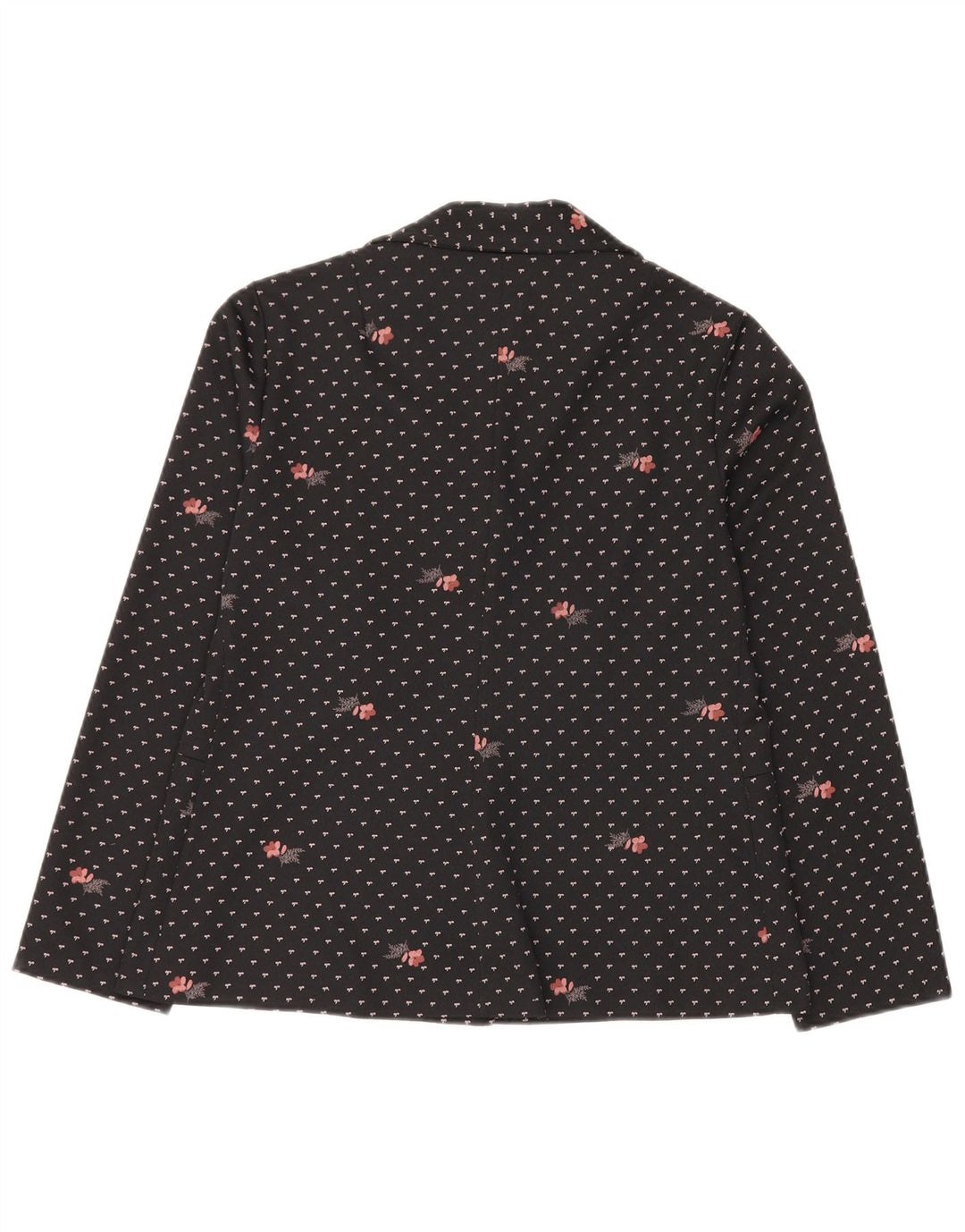 Romy Womens 4 Button Blazer Jacket UK 14 Large Black Floral Polyester