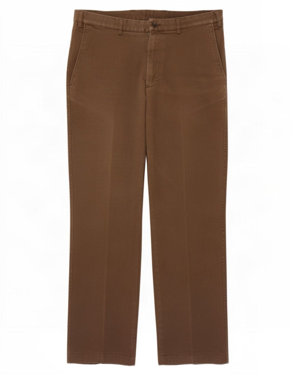 Gant Mens Straight Chino Trousers W35 L31 Brown Cotton