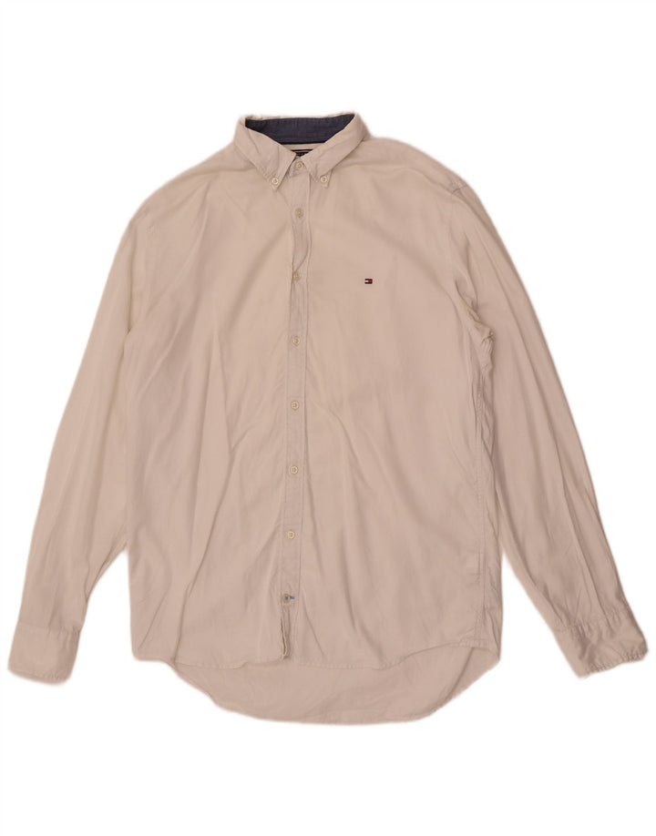 Tommy Hilfiger Mens New York Fit Shirt Medium White Cotton