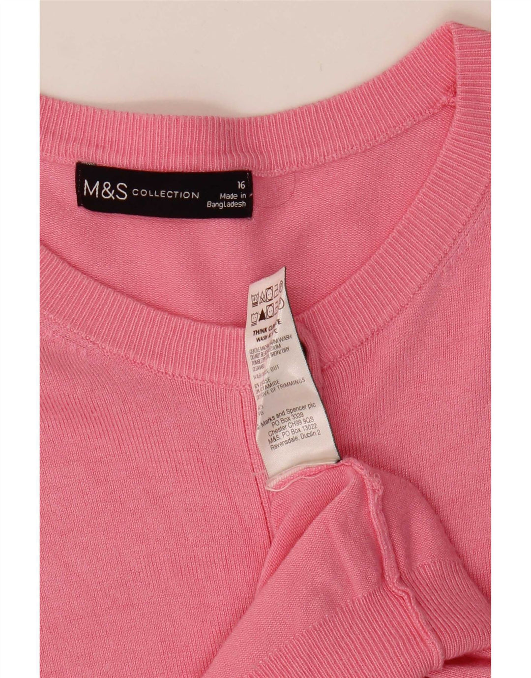 Marks & Spencer Womens Cardigan Sweater UK 16 Large Pink Viscose