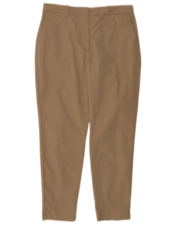 Marks & Spencer Womens Tapered Chino Trousers UK 10 Small W30 L26 Beige