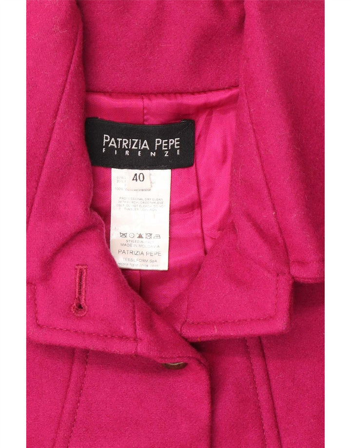 Patrizia Pepe Womens Overcoat IT 40 Small Pink Wool
