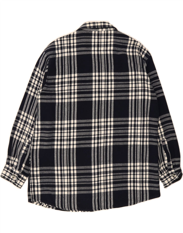 CANDA Mens Flannel Shirt XL Navy Blue Check Polyacrylic Vintage Canda and Second-Hand Canda from Messina Hembry 