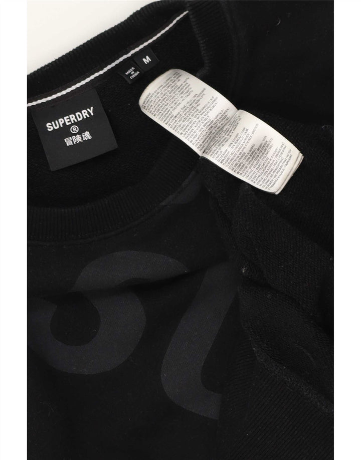 Superdry Mens Graphic Sweatshirt Jumper Medium Black Cotton