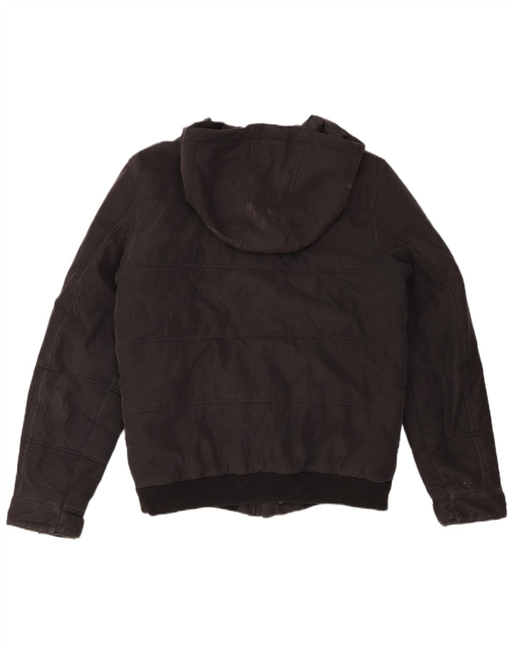 JACK & JONES Mens Hooded Padded Jacket UK 38 Medium Black Polyester