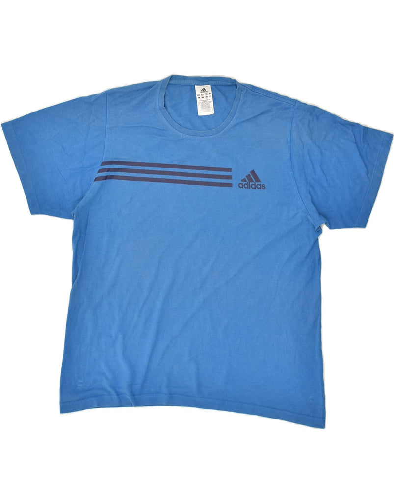 ADIDAS Mens Graphic T-Shirt Top Large Blue Cotton | Vintage Adidas | Thrift | Second-Hand Adidas | Used Clothing | Messina Hembry 