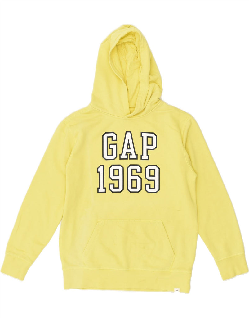 GAP Boys Graphic Hoodie Jumper 14-15 Years 2XL Yellow Cotton | Vintage Gap | Thrift | Second-Hand Gap | Used Clothing | Messina Hembry 