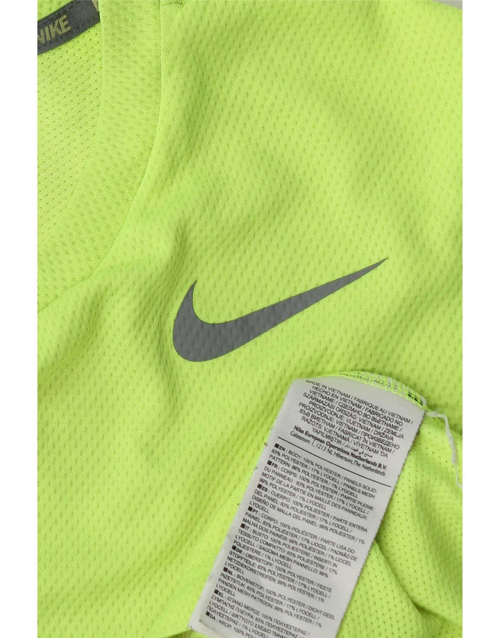 Nike Mens Dri Fit T-Shirt Top Medium Green Colourblock Polyester