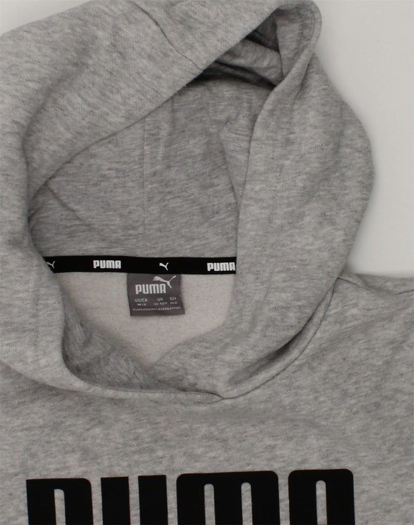 PUMA Boys Graphic Hoodie Jumper 11-12 Years Grey | Vintage Puma | Thrift | Second-Hand Puma | Used Clothing | Messina Hembry 