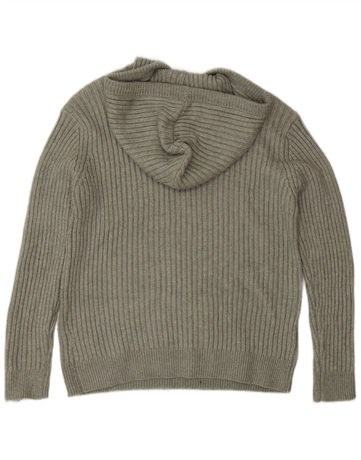 Marks & Spencer Womens Hooded Jumper Sweater UK 14 Medium Green Polyester