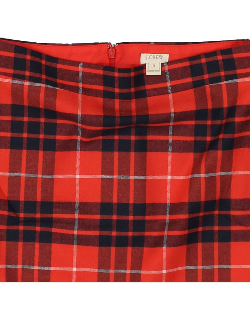 J. CREW Womens Mini Skirt US 0 XS W30 Red Check Wool | Vintage J. Crew | Thrift | Second-Hand J. Crew | Used Clothing | Messina Hembry 