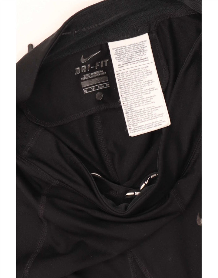 Nike Womens Dri Fit Leggings UK 4 XS Black Polyester