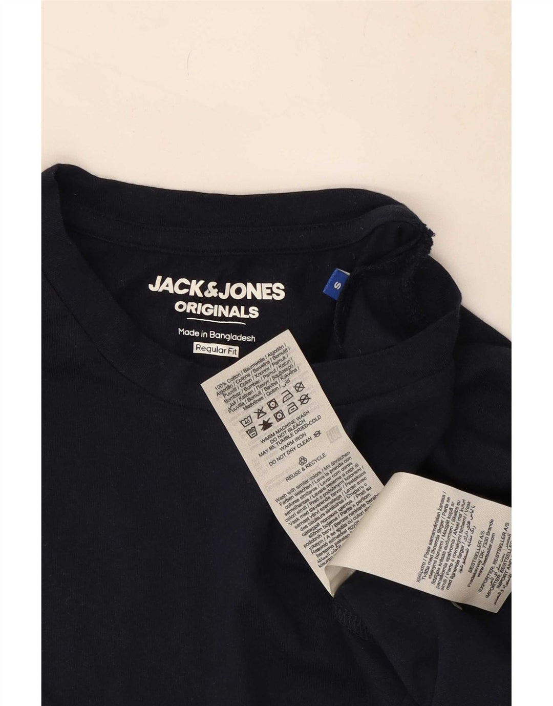 Jack & Jones Mens Regular Fit T-Shirt Top Small Navy Blue Cotton