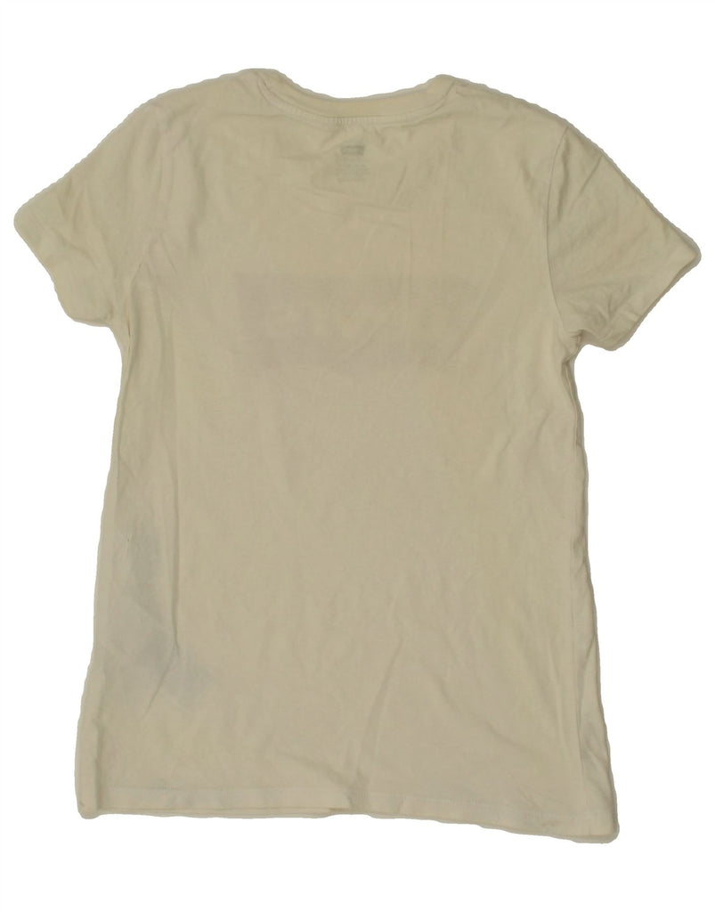 LEVI'S Womens Graphic T-Shirt Top UK 2 2XS Off White Cotton Vintage Levi's and Second-Hand Levi's from Messina Hembry 