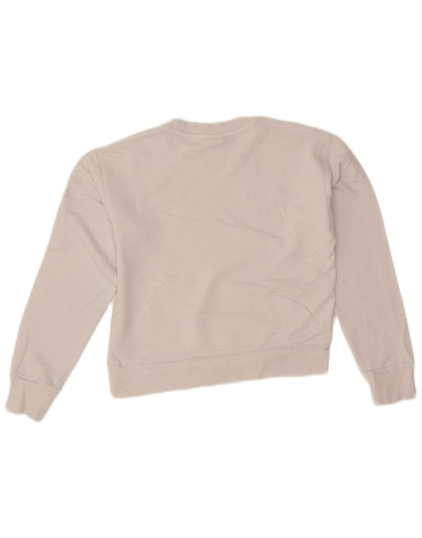 Champion Girls Graphic Sweatshirt Jumper 11-12 Years Large White Cotton