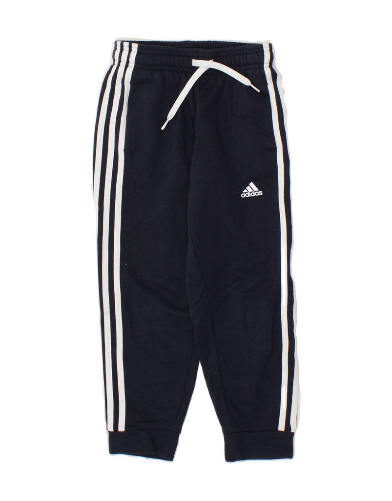 ADIDAS Boys Tracksuit Trousers Joggers 7-8 Years Navy Blue Cotton | Vintage Adidas | Thrift | Second-Hand Adidas | Used Clothing | Messina Hembry 