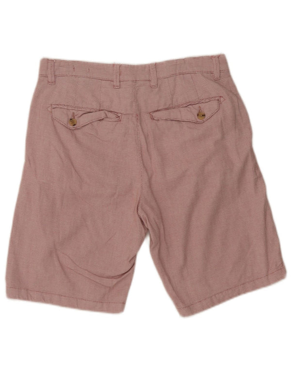 Zara Mens Chino Shorts EU 38 Small W30 Red Geometric Cotton