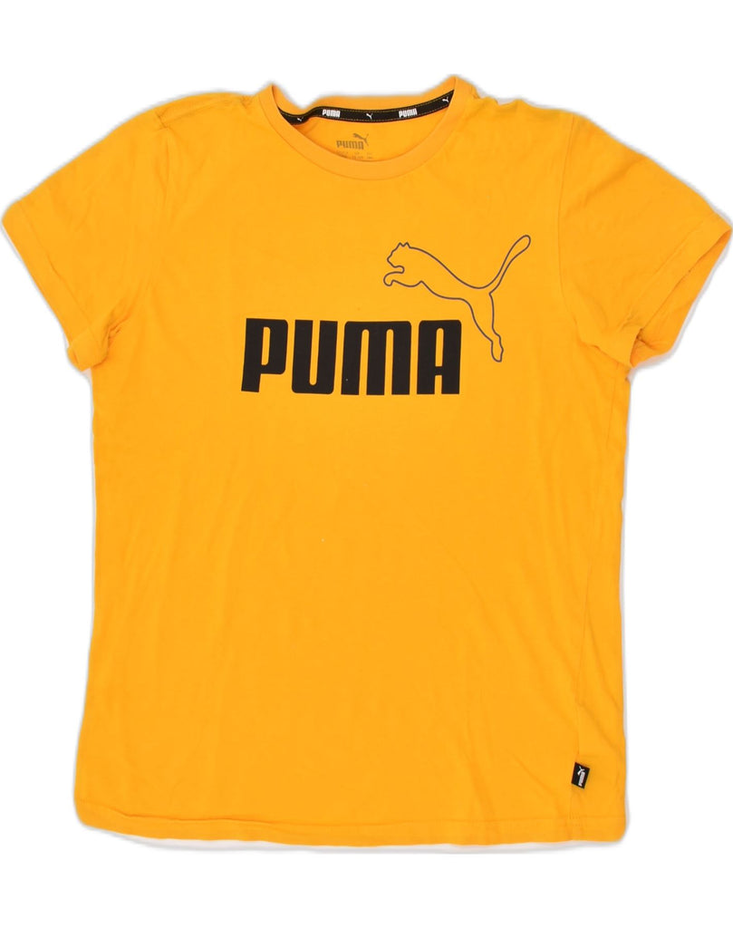 PUMA Boys Graphic T-Shirt Top 13-14 Years Yellow Cotton | Vintage Puma | Thrift | Second-Hand Puma | Used Clothing | Messina Hembry 