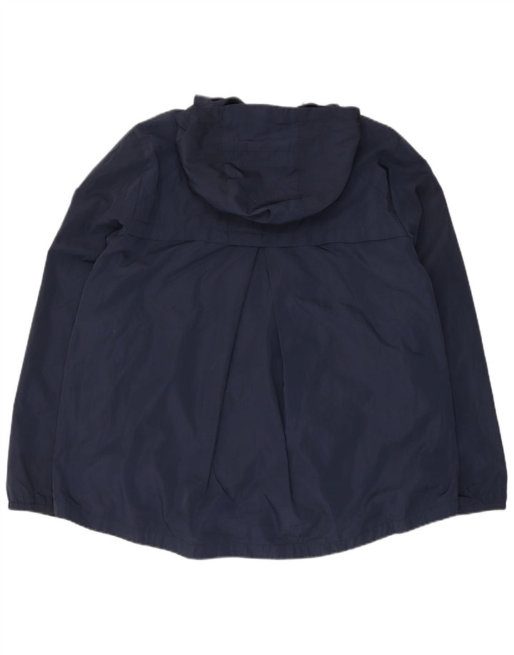 Tommy Hilfiger Womens Hooded Rain Jacket UK 16 Large Navy Blue Polyester