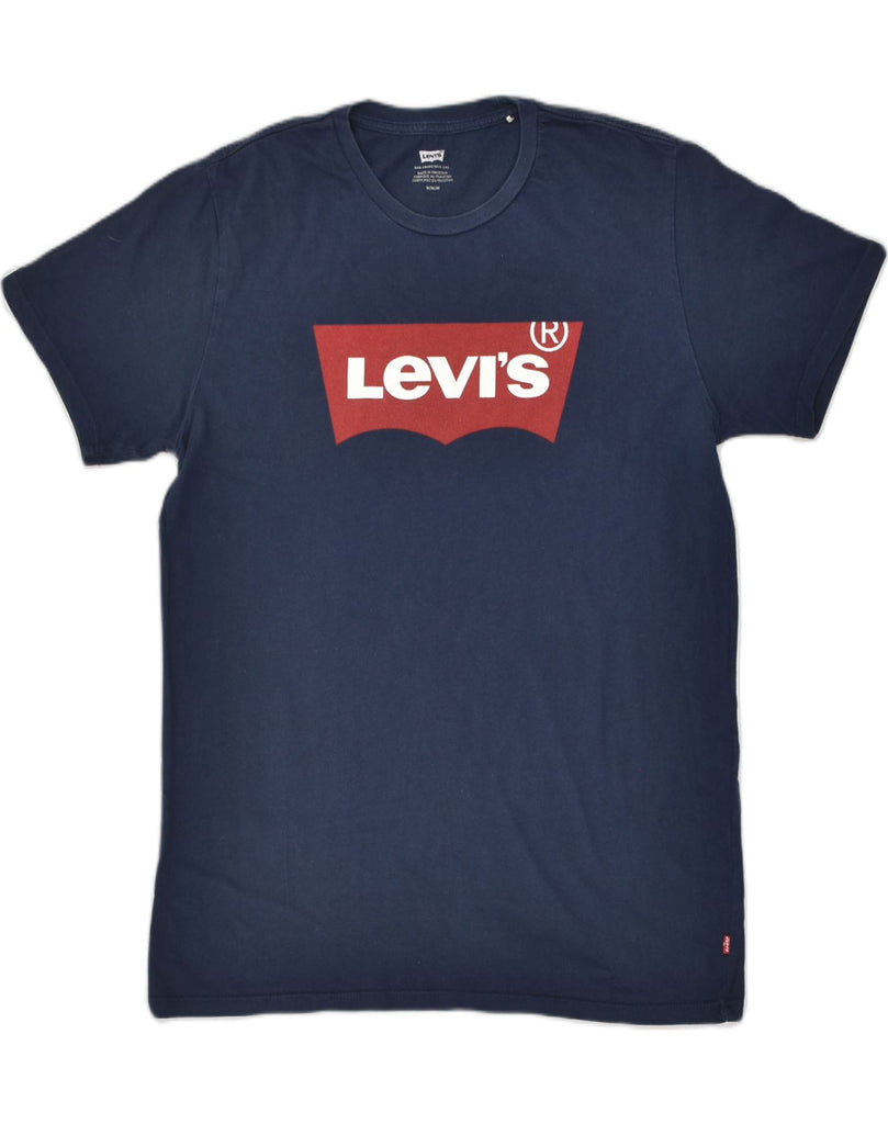 LEVI'S Mens Graphic T-Shirt Top Medium Navy Blue Cotton | Vintage Levi's | Thrift | Second-Hand Levi's | Used Clothing | Messina Hembry 