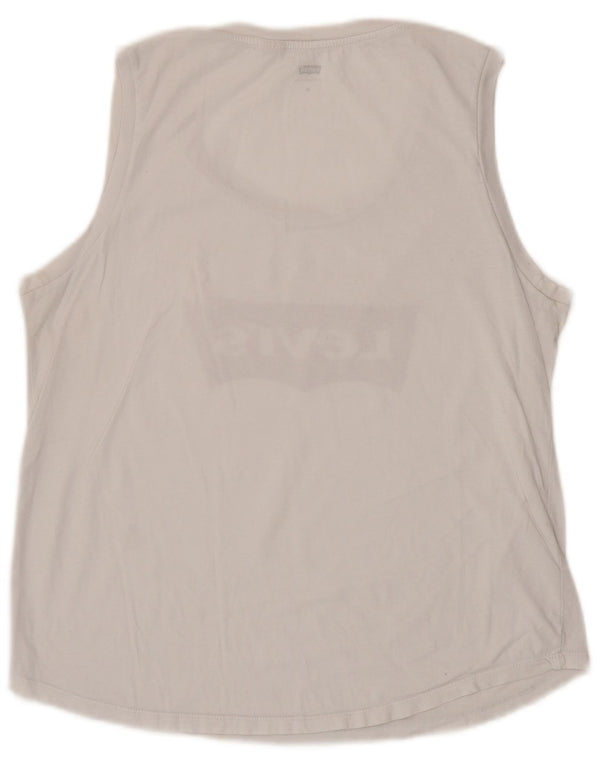 Levi's Womens Graphic Vest Top UK 12 Medium White