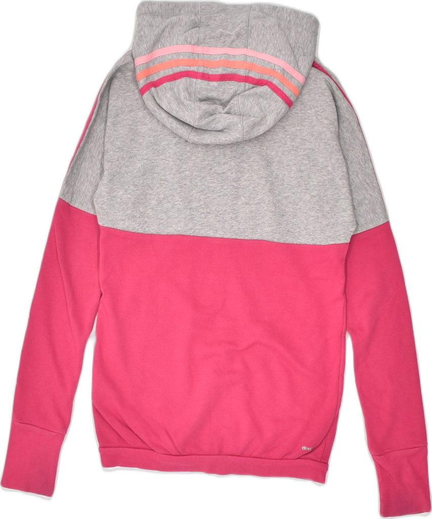 ADIDAS Womens Oversized Zip Hoodie Sweater UK 4/6 XS Pink Colourblock | Vintage | Thrift | Second-Hand | Used Clothing | Messina Hembry 