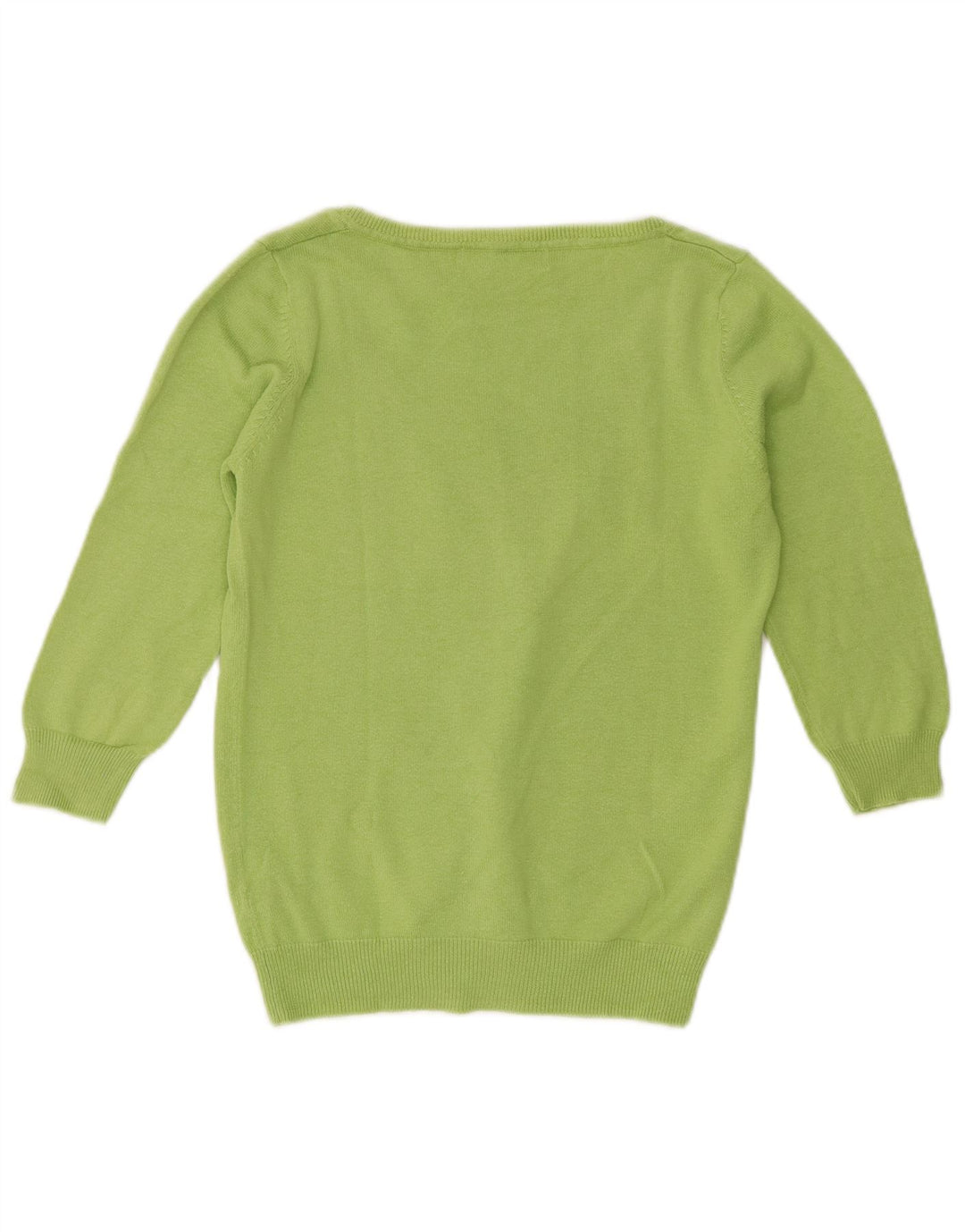 Zara Womens Cardigan Sweater UK 12 Medium Green Argyle/Diamond Cotton