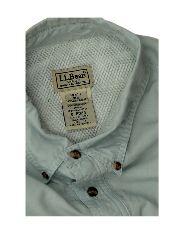 L.L.BEAN Mens Shirt XL Blue Nylon