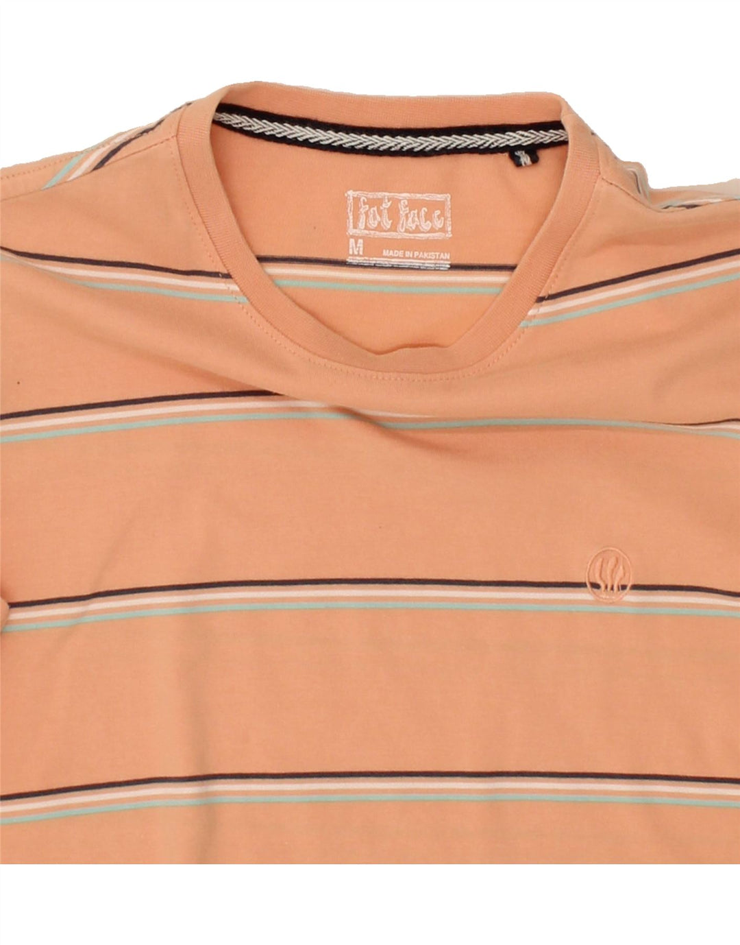 FAT FACE Womens T-Shirt Top UK 14 Medium Orange Striped Cotton Vintage Fat Face and Second-Hand Fat Face from Messina Hembry 