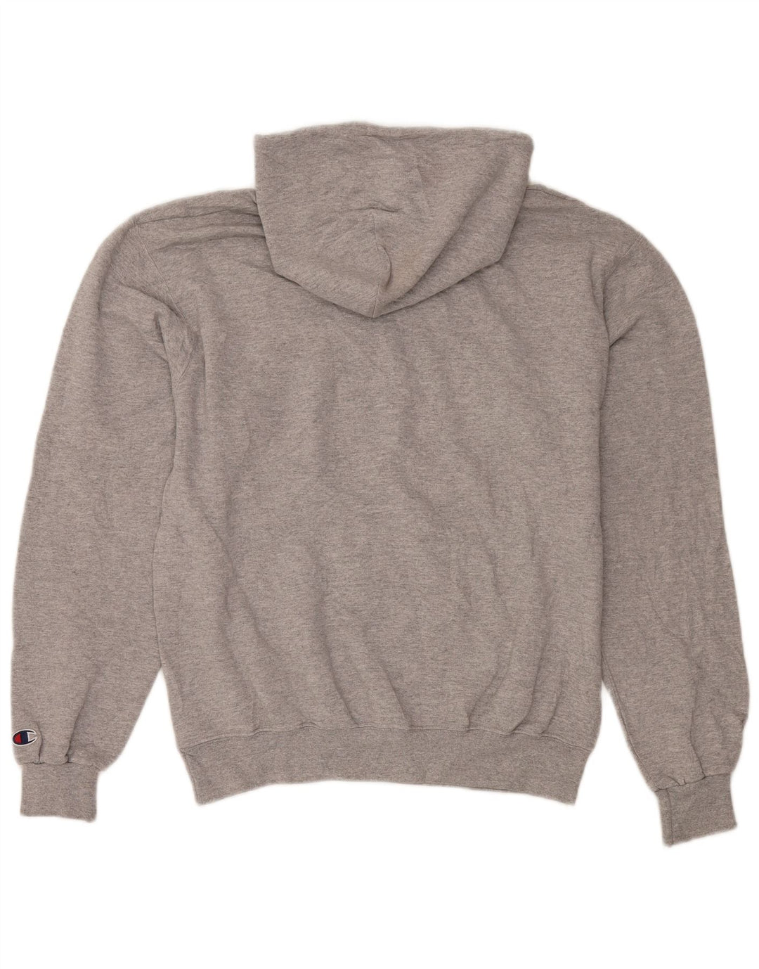 Champion Mens Graphic Hoodie Jumper Medium Grey Flecked Cotton