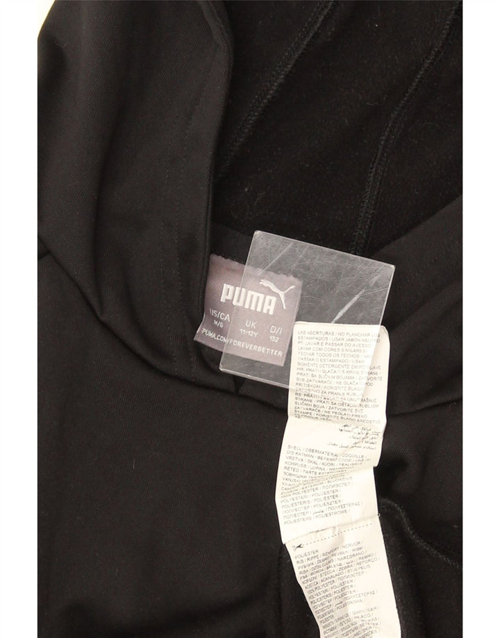 Puma Boys Hoodie Jumper 11-12 Years Black Polyester