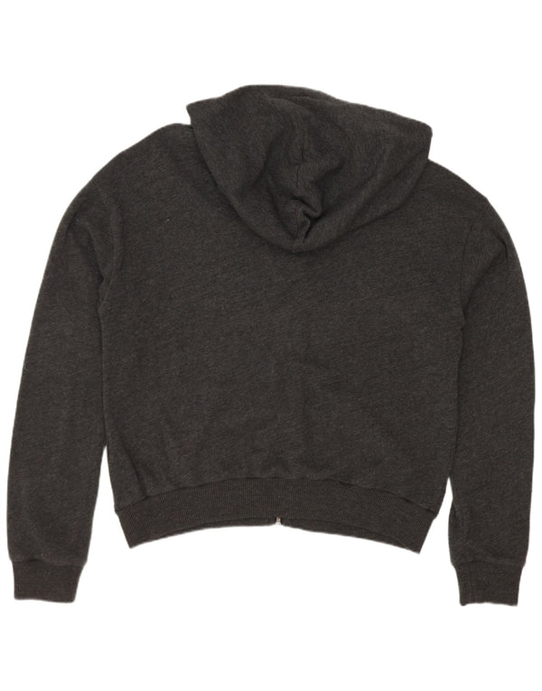 Abercrombie & Fitch Womens Graphic Zip Hoodie Sweater UK 16 Large Grey