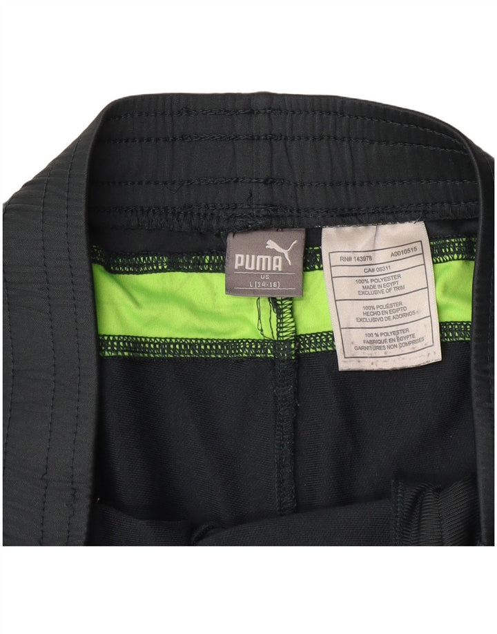 PUMA Womens Sport Shorts US 14/16 Large Grey Geometric Polyester