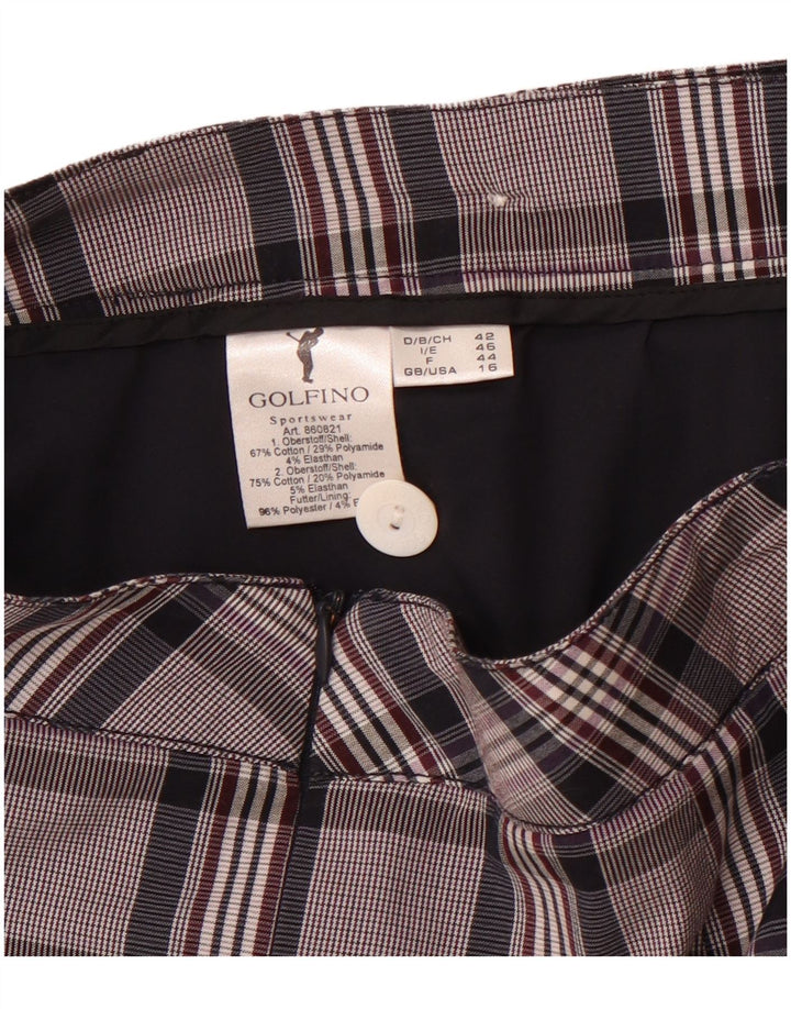 GOLFINO Womens Skort UK 16 Large W30 Navy Blue Check Cotton