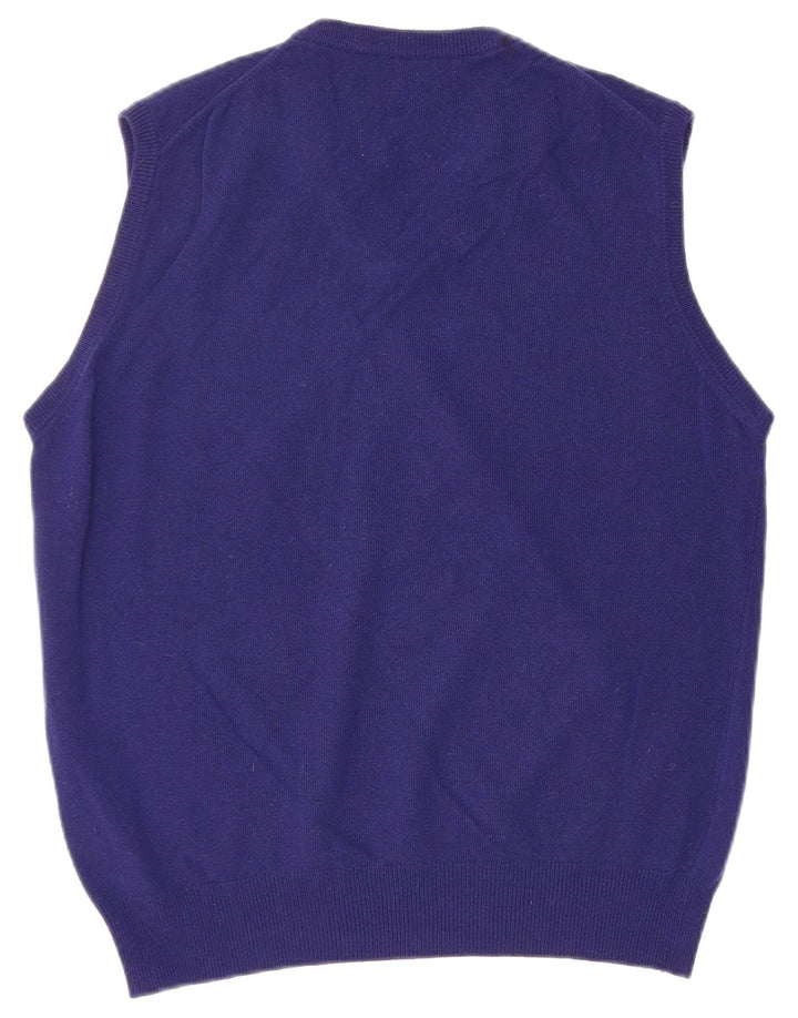 Marina Yachting Mens Vest Tank Top Large Blue Virgin Wool