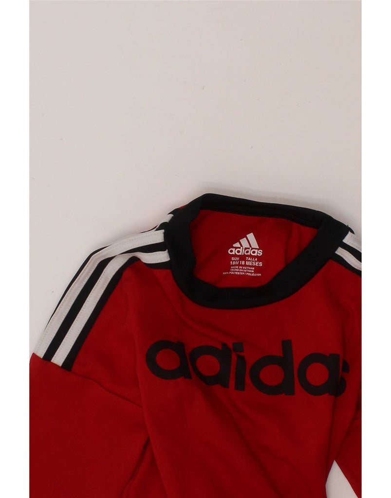 ADIDAS Baby Boys Graphic Top Long Sleeve 12-18 Months Red Polyester Vintage Adidas and Second-Hand Adidas from Messina Hembry 
