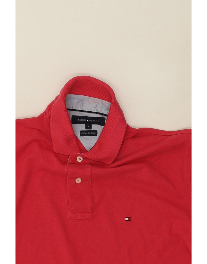 TOMMY HILFIGER Mens Polo Shirt Medium Red Cotton | Vintage Tommy Hilfiger | Thrift | Second-Hand Tommy Hilfiger | Used Clothing | Messina Hembry 