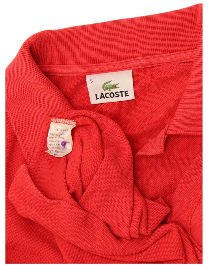 Lacoste Mens Polo Shirt Size 5 Large Red Cotton
