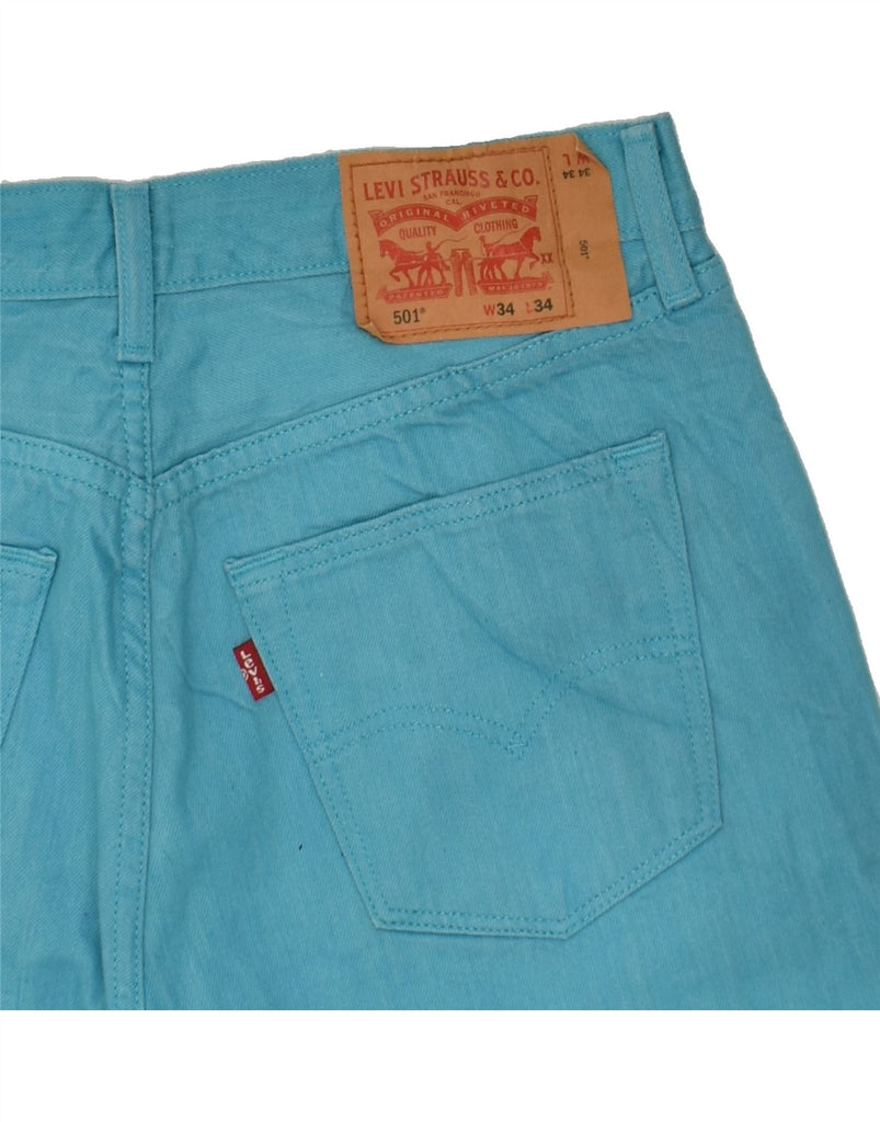 LEVI'S Mens 501 Denim Shorts W34 Large Blue Cotton | Vintage Levi's | Thrift | Second-Hand Levi's | Used Clothing | Messina Hembry 