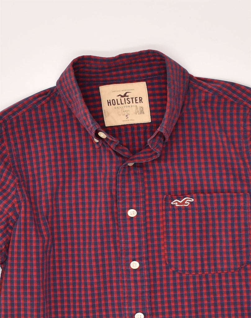 HOLLISTER Mens Shirt Small Red Gingham Cotton | Vintage Hollister | Thrift | Second-Hand Hollister | Used Clothing | Messina Hembry 