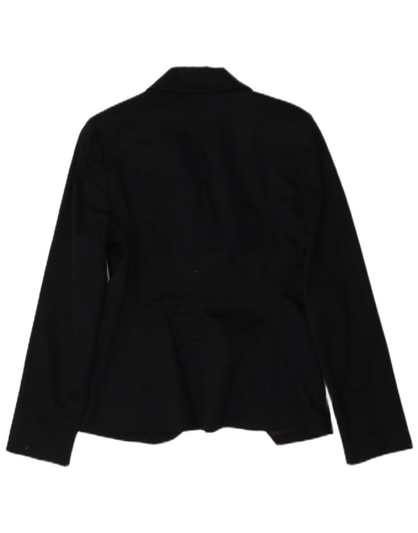 Gap Womens 1 Button Blazer Jacket US 6 Medium Navy Blue Cotton