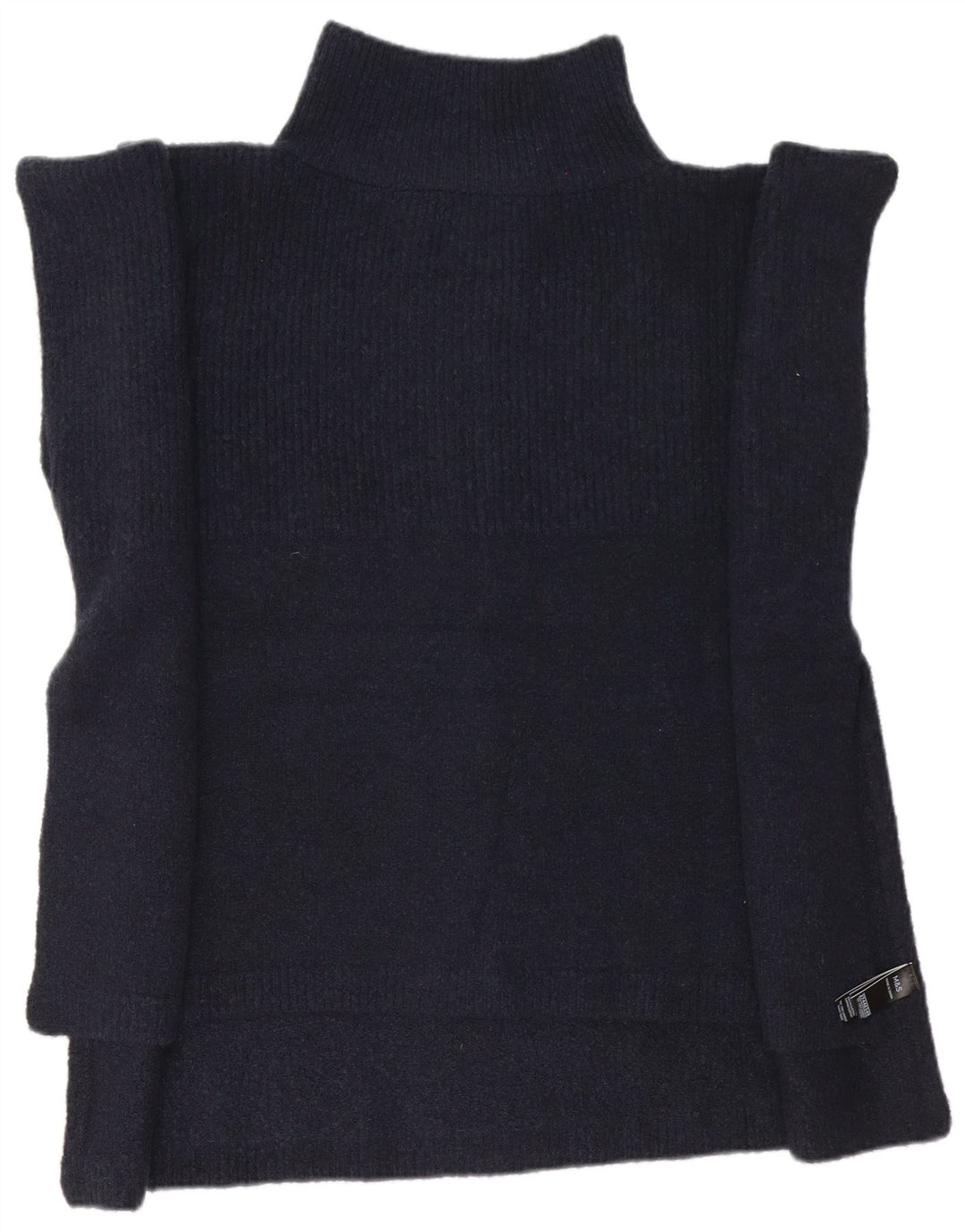 Marks & Spencer Womens Poncho Jumper One Size Navy Blue Polyester