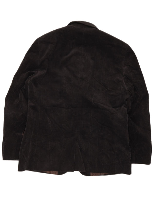 Jasper Conran Mens 2 Button Corduroy Blazer Jacket UK 40 Large Black Cotton