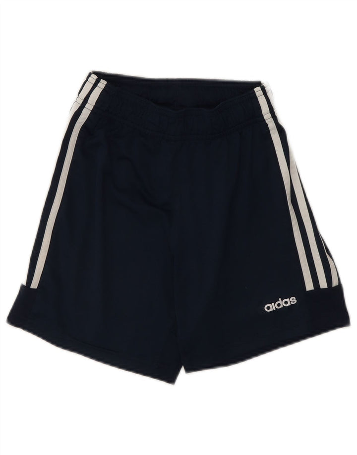 ADIDAS Boys Sport Shorts 9-10 Years  Navy Blue Polyester